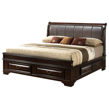 LaVita Collection H Panel Beds, Cappuccino