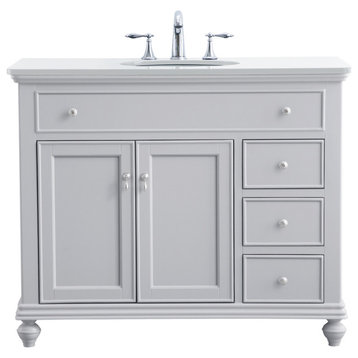 Elegant 42" Single Bathroom Vanity in-Light Grey
