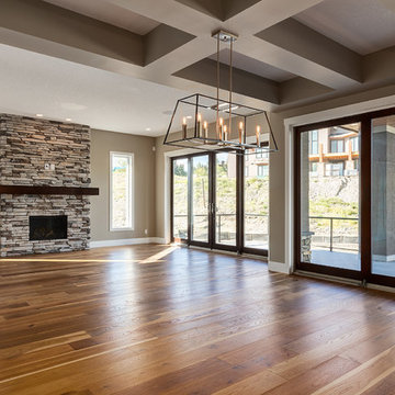 Transitional Custom Home with Shed Roof Garage in Watermark
