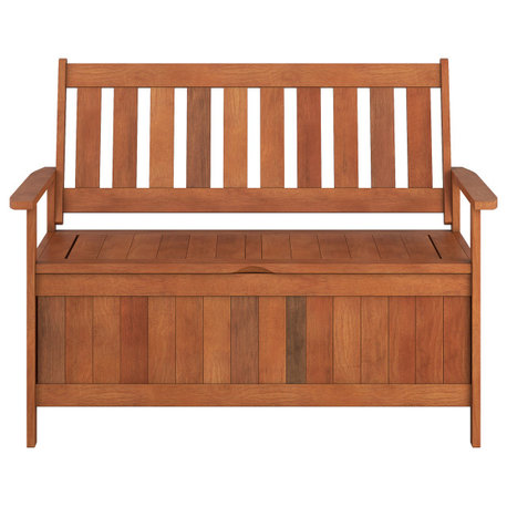 CorLiving Miramar Natural Hard Wood Outdoor Storage Bench