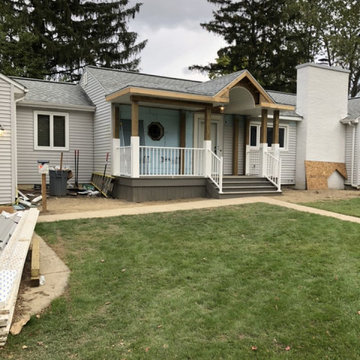 Composite Deck Front Porch and Barrel Cove Entryway