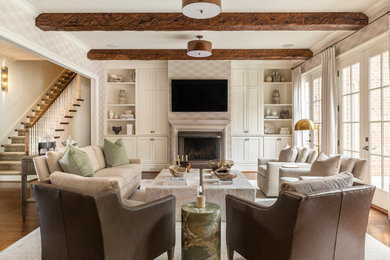 Transitional living room photo in Atlanta