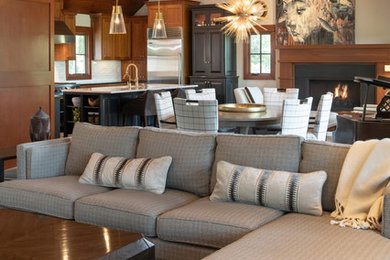 Inspiration for a modern family room remodel in Kansas City