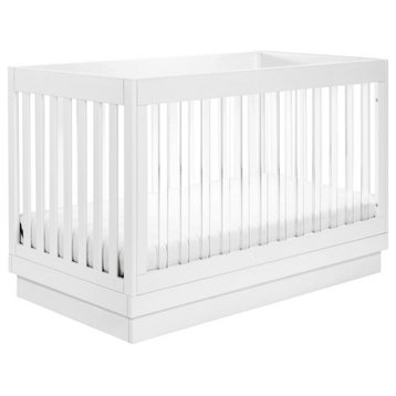 Babyletto Harlow 3-in-1 Convertible Crib with Toddler Bed Conversion Kit - White