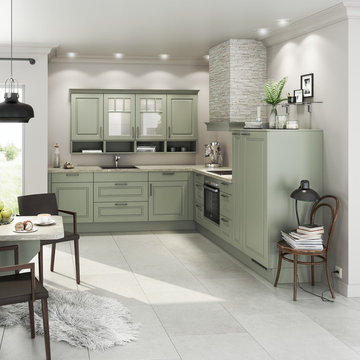 green vintage kitchen