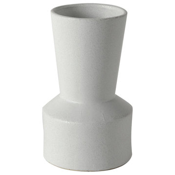 Laforge White Ceramic Vase, 9"