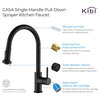 Casa Single Handle Pull Down Faucet, Matte Black, W/O Soap Dispenser