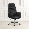 Traditional Office Chair, LeatherSoft Upholstered Seat & Tufted High Back, Black