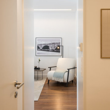 Hallway View Framing the Bedroom Reading Area