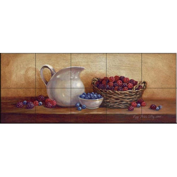 Tile Mural, Berries Panel Ii by Peggy Thatch Sibley