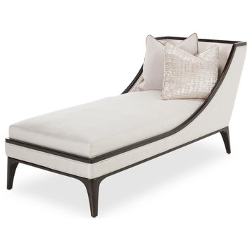 Paris Chic Armless Chaise - Oyster/Espresso