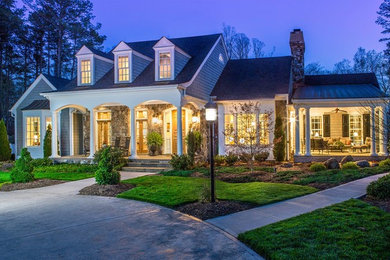 Inspiration for a transitional exterior in Raleigh.