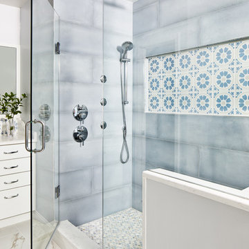 Dreary To Cheery Traditional Master Bath Before and After