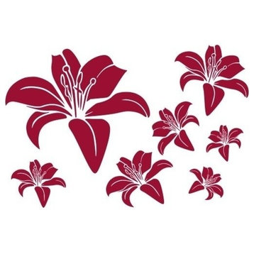 Smooth Blossoms Wall Decal, Dark Red, 31"x21"
