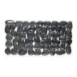 Polished Black Pebble Tile Border - Accent Trim And Border Tile