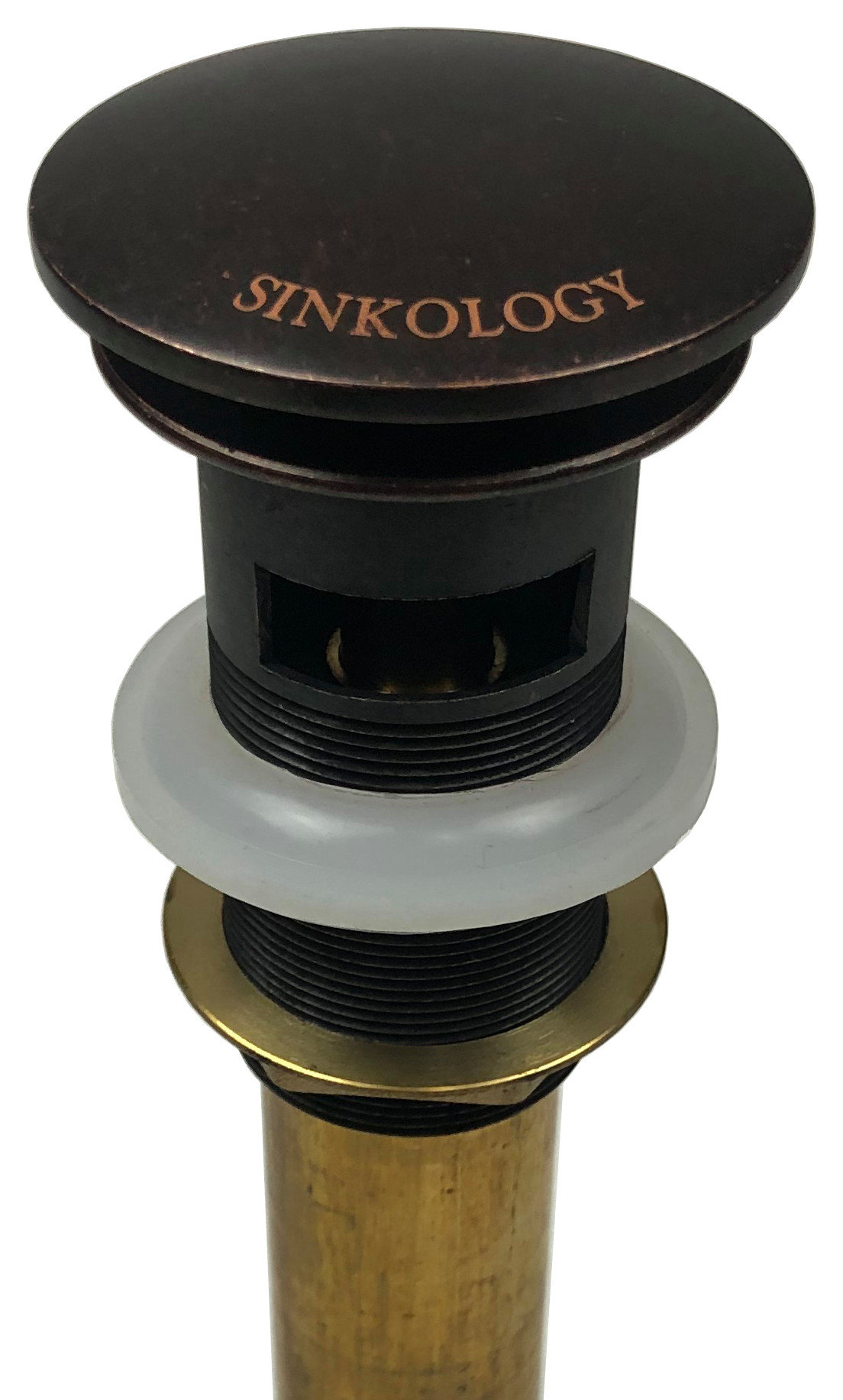 SinkSense 1.5" Pop-Up Sink Drain in Aged Copper – Overflow