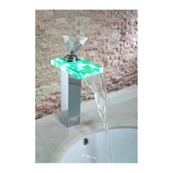 Single Handle Color Changing LED Waterfall Bat---H31085 - Bathroom Faucets And Showerheads