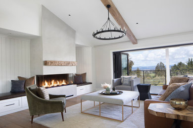 Example of a cottage living room design in San Francisco