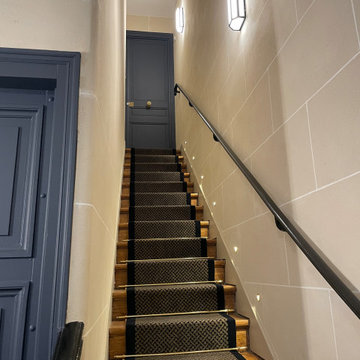 Rénovation hall et cage d'escalier d'un immeuble Art déco 16ème arrondissement
