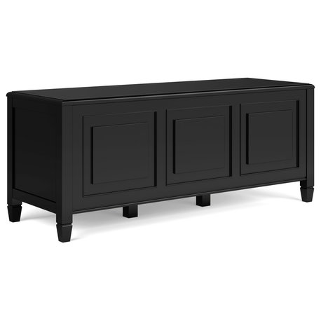 Connaught Solid Wood Storage Bench Trunk, Black