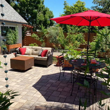 Natalie's backyard productive garden & outdoor dinning room