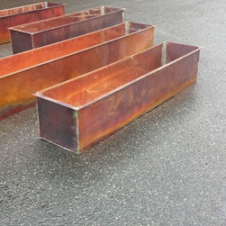 Custom burnished rustic copper flower boxes - Outdoor Pots And Planters