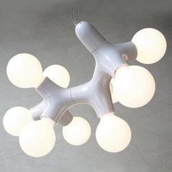 Designer White DNA Chandelier Lamp 9 Lights - Chandeliers
