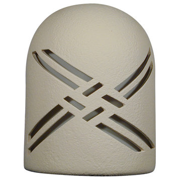 9" Hood Ceramic Wall Sconce, Weavings Center Cut Design, Linen