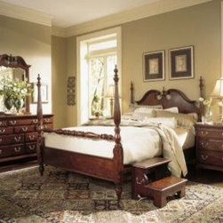 American Drew 791-383R-SET Cherry Grove Low Poster Bed Set Cherry Grove - Canopy Beds