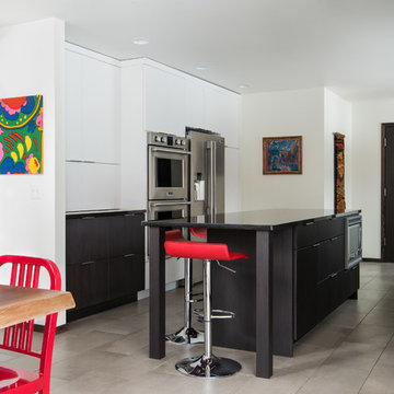 Bloomfield Hills Modern Kitchen, Powder Room and TV Center