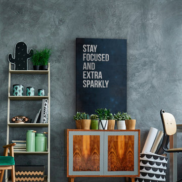 "Stay Focused and Extra Sparkly" Painting Print on Wrapped Canvas