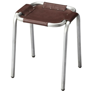 Stool Industrial Chic Backless Zinc Distressed Canvas Han