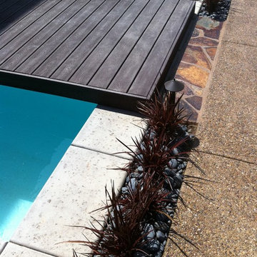Pool Deck Remodel - Custom concrete, bbq and depressed fire pit