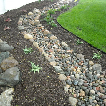 Dry Creek Bed/Drainage, Boulder Retaining Wall/Plant Beds