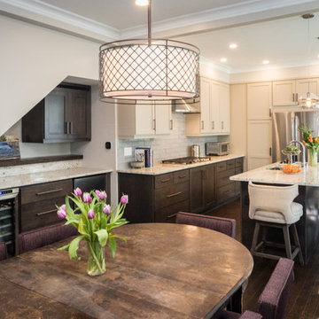 Elegant Transitional Two-Tone Kitchen Remodel | Light Cabinetry & Marble-Inspire