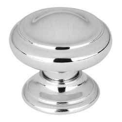Cosmas - Cosmas 3317CH Polished Chrome Cabinet Round Knob, 1-3/16" Diameter, Set of 5 - Cabinet And Drawer Knobs