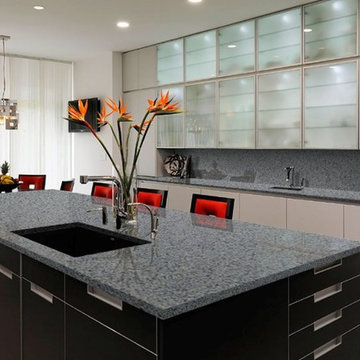 Brazilian Luna Pearl Granite Kitchen