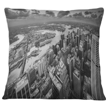 Sydney City Skyscrapers Panorama Cityscape Throw Pillow, 16"x16"