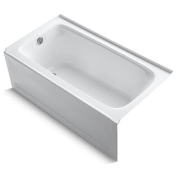 Kohler Bancroft 60" X 32" Alcove Bath w/ Integral Apron, Left-Hand Drain, White