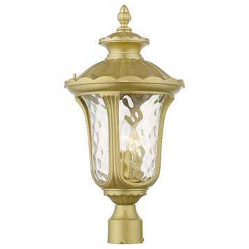 Oxford 3-Light Soft Gold Outdoor Large Post Top Lantern