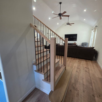 Stair Upgrade & Modern Metal and Wood Railings Installed