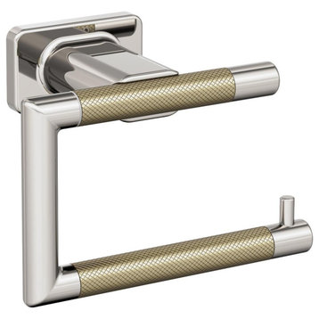 Amerock Esquire Contemporary Single Post Toilet Paper Holder, Polished Nickel/Go
