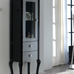 Macral Viena 16 and 1/2 inches. linen cabinet . Black-Silver. - Bathroom Cabinets
