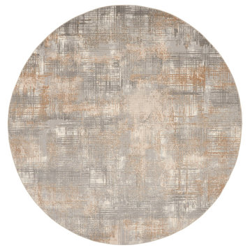 Calvin Klein CK950 Rush 8' x Round Grey/Beige Modern Indoor Area Rug