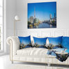 London Panoramic Shot Cityscape Photo Throw Pillow, 16"x16"