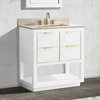 Avanity Allie 30 in. Vanity in White with Gold Trim and Crema Marfil Marble Top