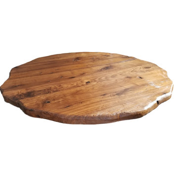 Walnut Round Dining Table Top, 48", Natural Edge Rustic