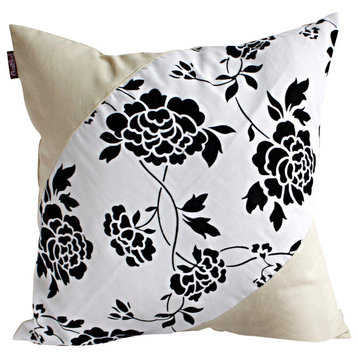 Floral World Linen Stylish Patch Work Pillow Floor Cushion 19.7 by 19.7 inches