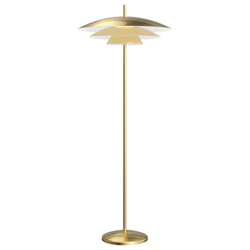 Sonneman Studio Exclusives Shells 1-Light 24" Floor Lamp, Brass, 3545-14