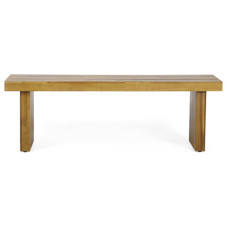Bagwell Appling Outdoor Acacia Wood Bench, Natural